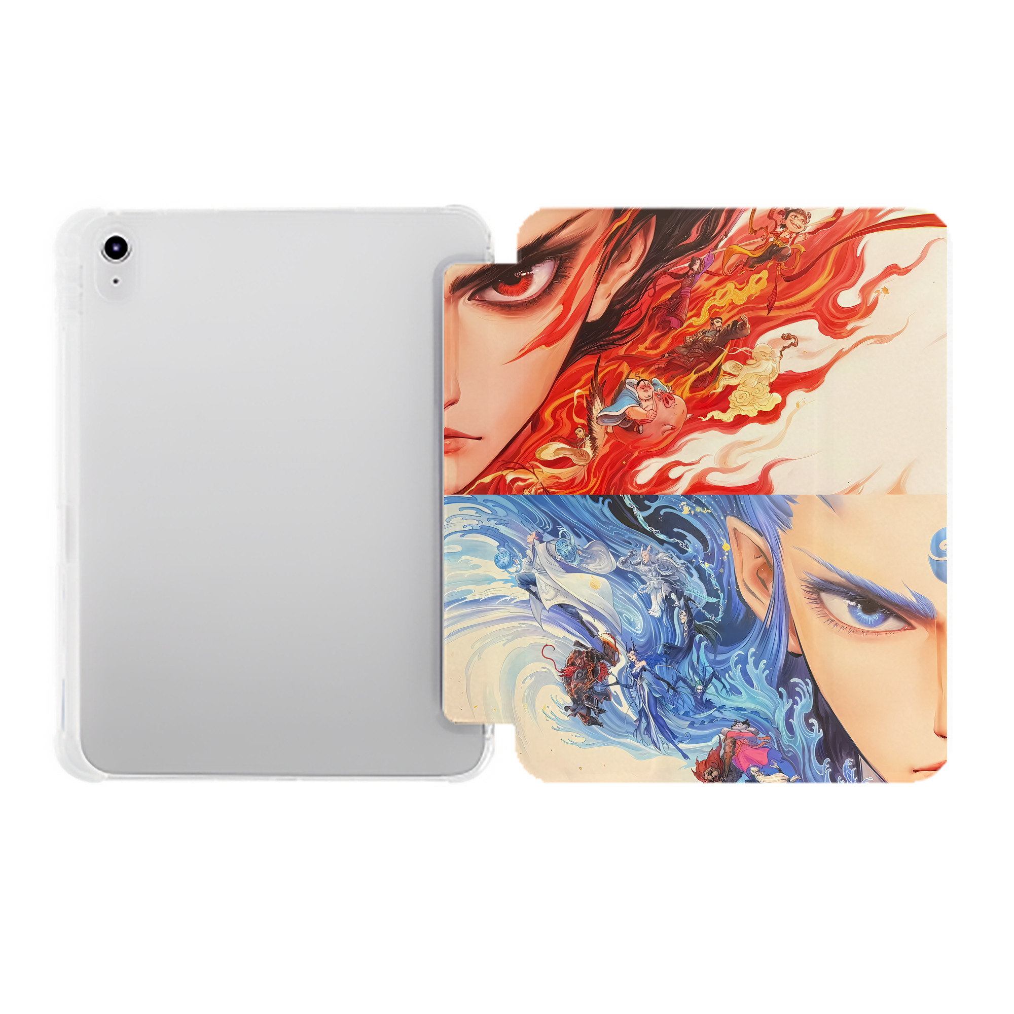 （画像用） Ne Zha 2 ナタ 魔童の大暴れ IPad ケース ペン収納付き 三つ折りスタンド PUレザー×シリコン 対応機種9.5/10.5/10.9インチ